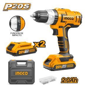 TALADRO PERCUTOR INDUSTRIAL 2 BAT CARGADOR 13MM CIDLI20031