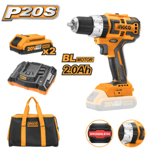 TALADRO PERCUTOR BL INDUSTRIAL 13MM +2BAT 2AH CARG. CIDLI20608