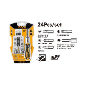 ATORNILLADOR INGCO JGO 24 PZAS. PTA. INTERCAMBIABLE  HKSDB0248