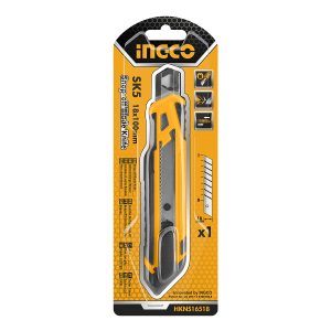CUCHILLO CARTONAJE INGCO RETRACTIL 173 MM C/5 HOJAS REPTO.  HKNS16518