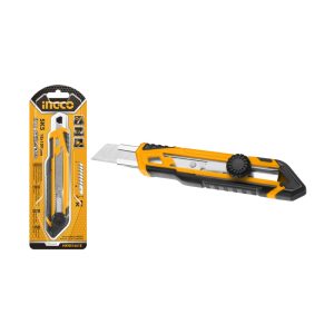CUCHILLO CARTONAJE INGCO RETRACTIL 158 MM C/1 HOJA REPTO.  HKNS16618