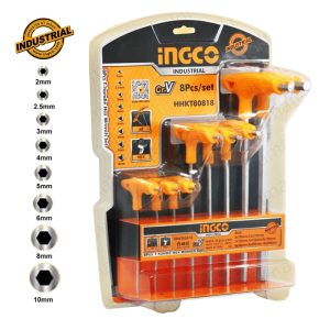 JUEGO LLAVE ALLEN HEXAGONAL TIPO T, 8 PIEZAS 2-10MM HHKT8081