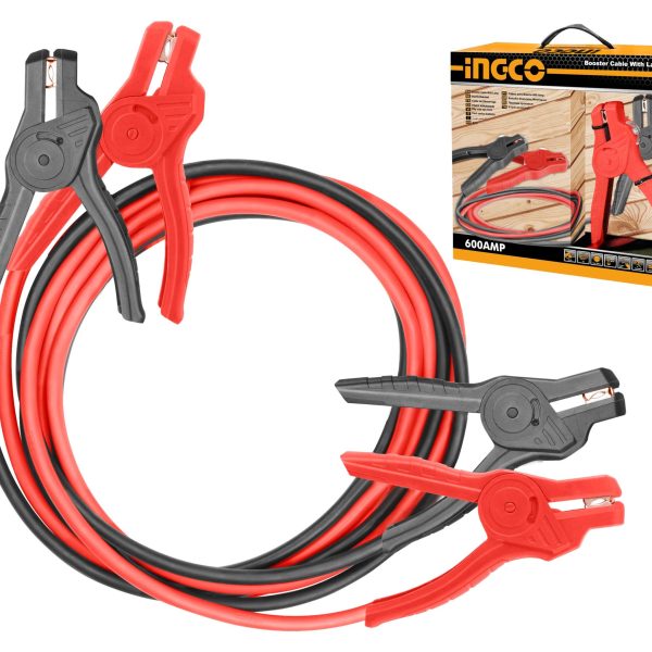JUEGO CABLES PUENTE BATERIAS INGCO  600 AMP.- 3,0  MTS  HBTCP6008