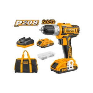 TALADRO INGCO INALAMBRICO 20V - 2 BAT.Y CARGADOR C/BOLSO  CDLI2002 C