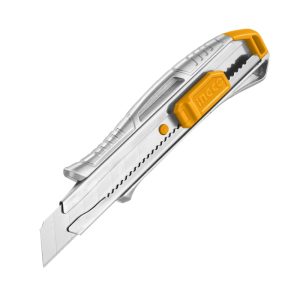 CUCHILLO CARTONAJE INGCO ALUMINIO 10 CMS. C/1 HOJA HKNS11807