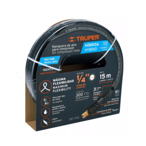 MANGUERA DE HULE TRUPER P/COMPRESOR 15 MTS. MAN-AP-15-1/4