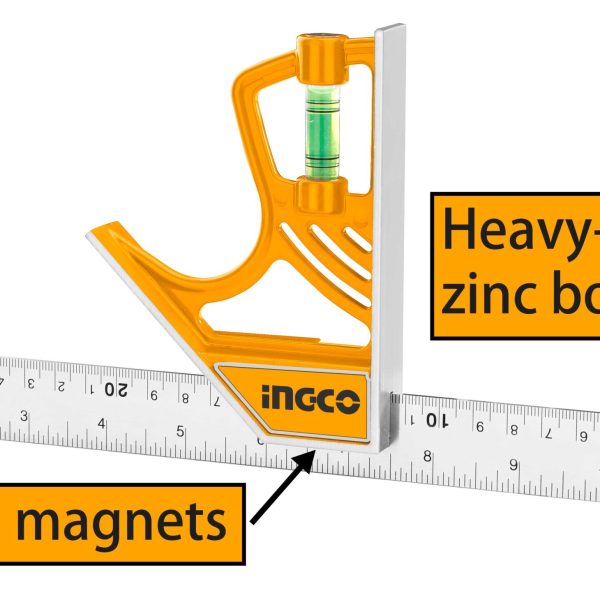 ESCUADRA INGCO COMBINACIÓN 12" MAGN. HSR530255