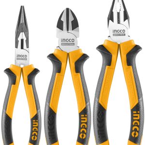ALICATE INGCO UNIVERSAL,C/ DIAGONAL,PUNTA LARGA JGO 3 PZAS HKPS28318