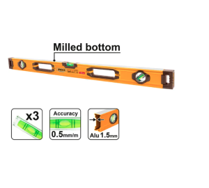 NIVEL DE 3 BURBUJAS INDUSTRIAL 180CM HSL08180