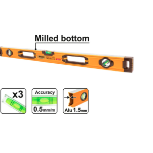 NIVEL DE 3 BURBUJAS INDUSTRIAL 180CM HSL08180