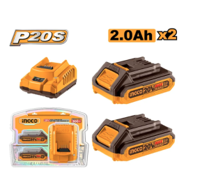 SET 2 BATERÍAS 2AH Y CARGADOR 20V FBCPK1222