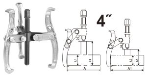 EXTRACTOR DE POLEA 3 MORDAZAS 4" HGP08034