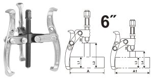 EXTRACTOR DE POLEA 3 MORDAZAS 6" HGP08036