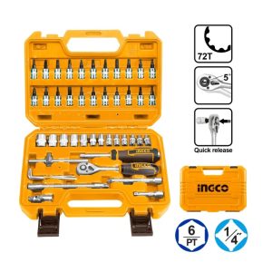 JUEGO DADOS C/CHICHARRA 1/4" DR 46PZS HKTS14462