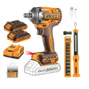 PISTOLA DE IMPACTO BL 1/2" 20V 400NM C/BAT, CARGADOR Y LINTERNA COSLI23048