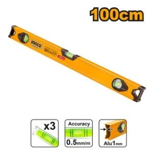 NIVEL DE 3 BURBUJAS 100CM INGCO HSL18100
