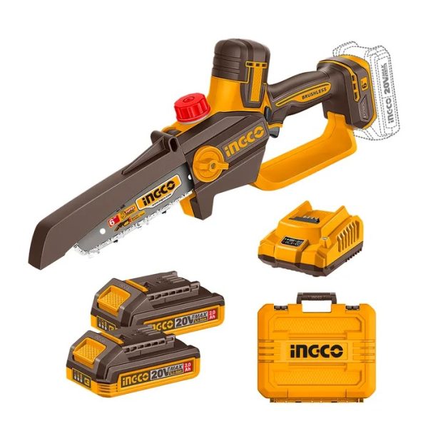MINI MOTOSIERRA 20V + 2BAT Y CARG. 6" INGCO CGSLI20662