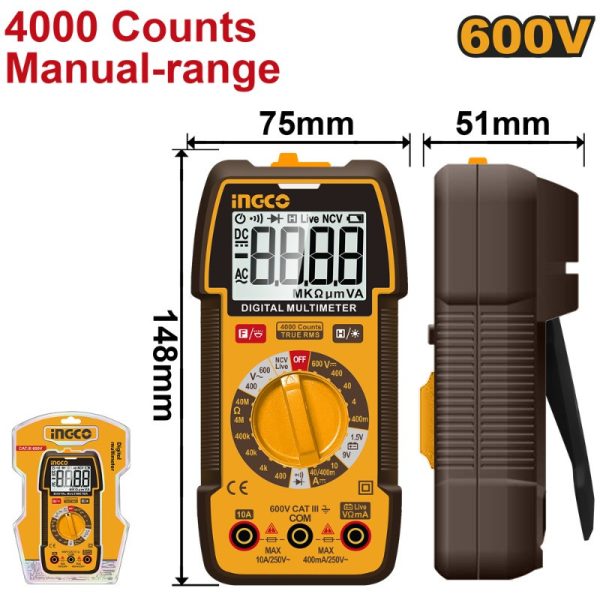 MULTIMETRO DIGITAL INDUST. 4000CTAS 600V DM36002