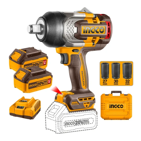 PISTOLA DE IMPACTO BL+2BAT 5AH Y CARG INDUST 3/4 20V 1350NM CIWLI20135