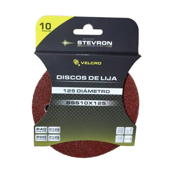 LIJA STEVRON PARA ROTORBITAL 125MM 10PZS BSS10X125